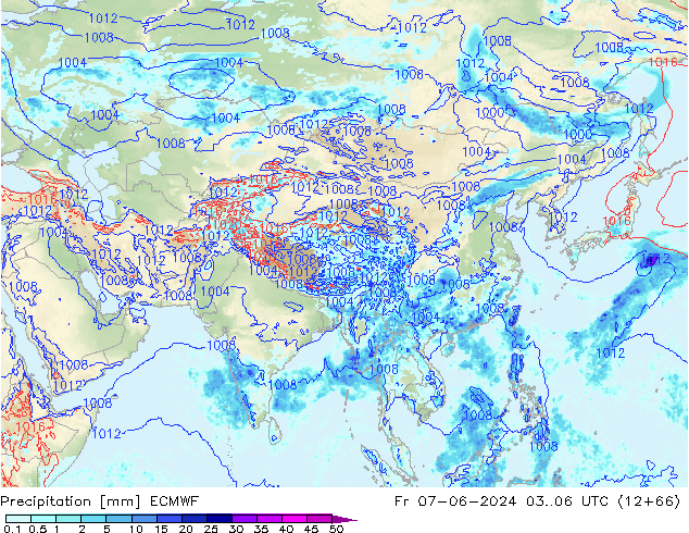 Precipitazione ECMWF ven 07.06.2024 06 UTC