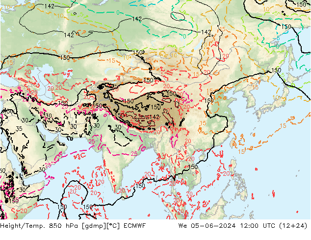 Z500/Regen(+SLP)/Z850 ECMWF wo 05.06.2024 12 UTC