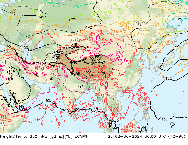 Z500/Rain (+SLP)/Z850 ECMWF sáb 08.06.2024 06 UTC