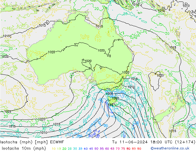 Isotachs (mph) ECMWF Ter 11.06.2024 18 UTC