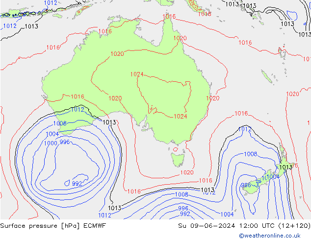 ciśnienie ECMWF nie. 09.06.2024 12 UTC