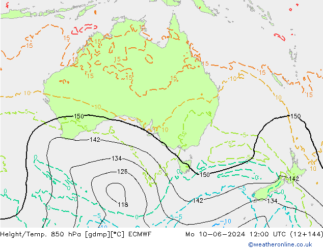 Height/Temp. 850 hPa ECMWF lun 10.06.2024 12 UTC