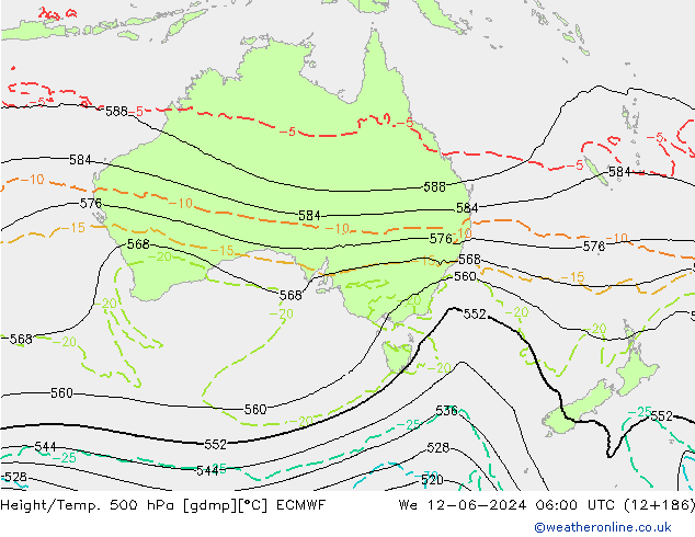 Z500/Rain (+SLP)/Z850 ECMWF Qua 12.06.2024 06 UTC