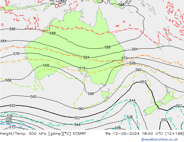 Z500/Regen(+SLP)/Z850 ECMWF wo 12.06.2024 18 UTC