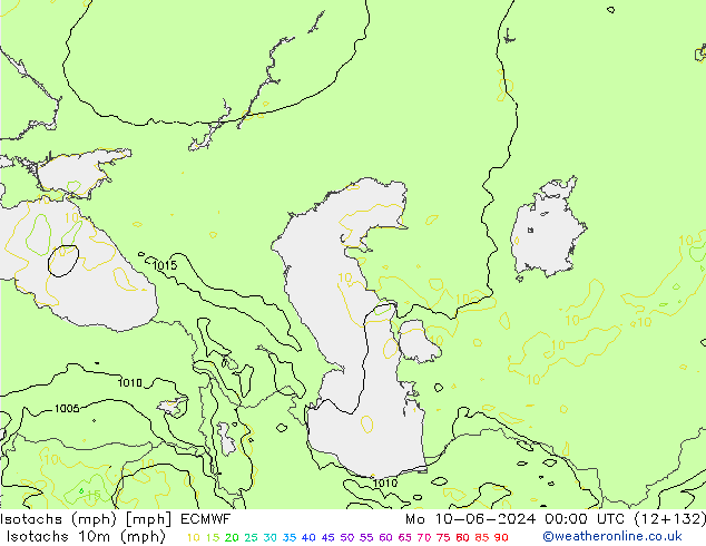 Isotachs (mph) ECMWF Seg 10.06.2024 00 UTC