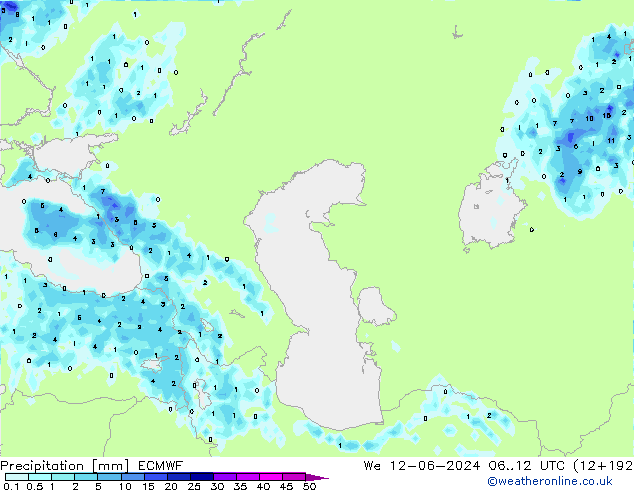 Niederschlag ECMWF Mi 12.06.2024 12 UTC