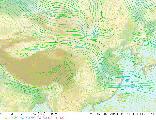 风 500 hPa ECMWF 星期三 05.06.2024 12 UTC