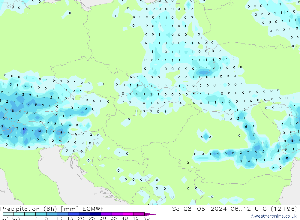 Z500/Rain (+SLP)/Z850 ECMWF Sa 08.06.2024 12 UTC