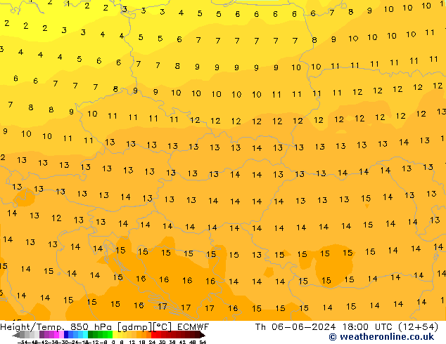 Z500/Rain (+SLP)/Z850 ECMWF Qui 06.06.2024 18 UTC