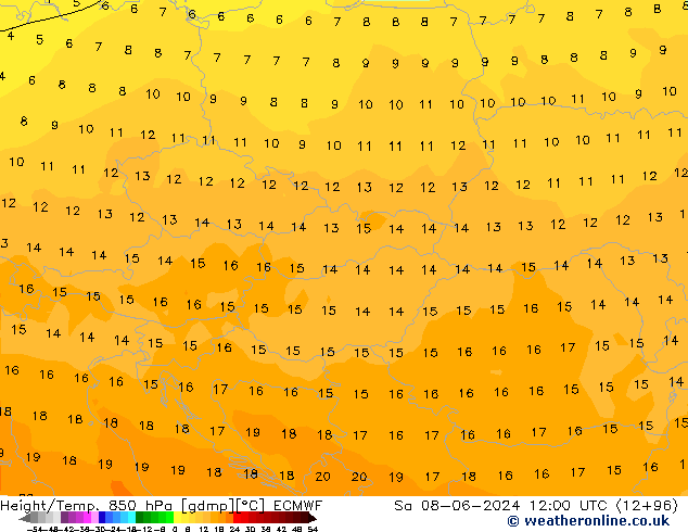 Z500/Rain (+SLP)/Z850 ECMWF Sa 08.06.2024 12 UTC