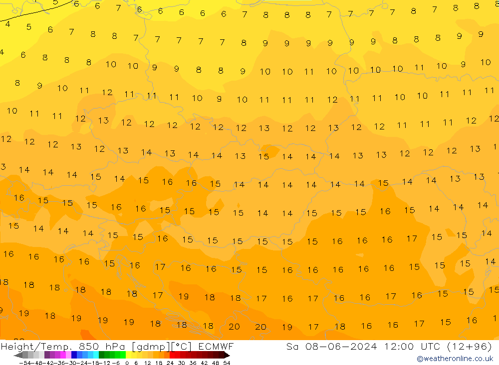 Z500/Rain (+SLP)/Z850 ECMWF Sa 08.06.2024 12 UTC