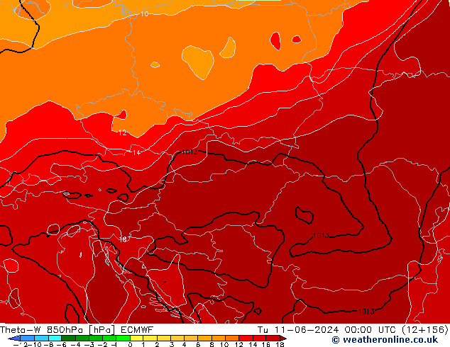 Theta-W 850hPa ECMWF mar 11.06.2024 00 UTC