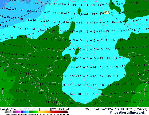 Z500/Regen(+SLP)/Z850 ECMWF wo 05.06.2024 18 UTC