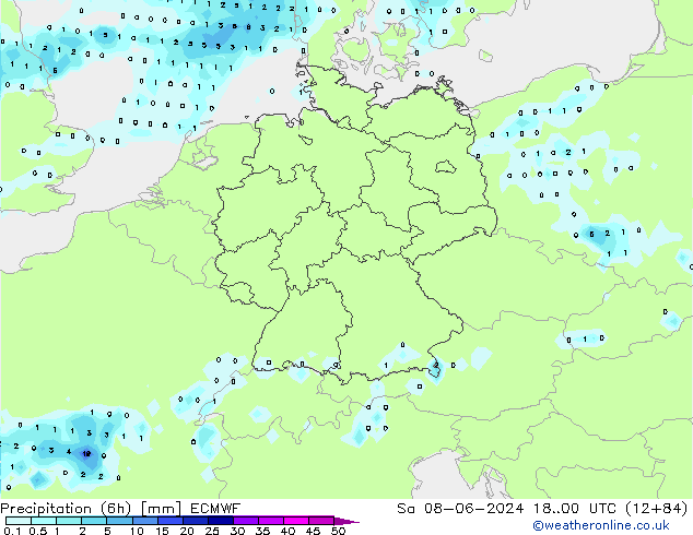 Z500/Rain (+SLP)/Z850 ECMWF Sa 08.06.2024 00 UTC