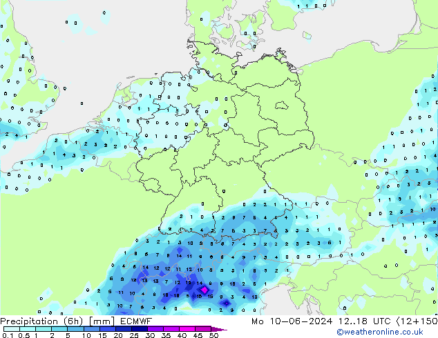 Z500/Rain (+SLP)/Z850 ECMWF пн 10.06.2024 18 UTC