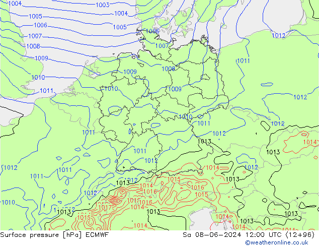 pression de l'air ECMWF sam 08.06.2024 12 UTC