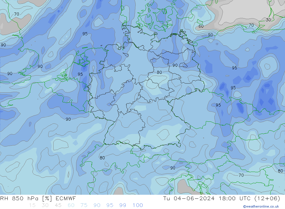 RH 850 hPa ECMWF Di 04.06.2024 18 UTC