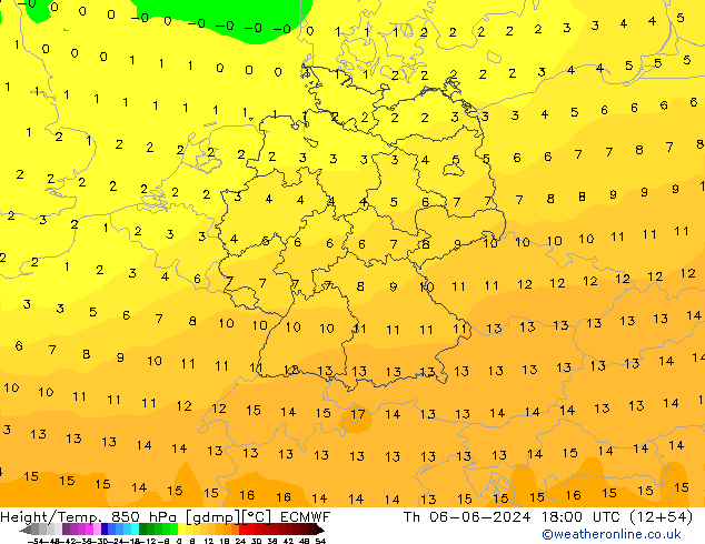 Z500/Rain (+SLP)/Z850 ECMWF jue 06.06.2024 18 UTC