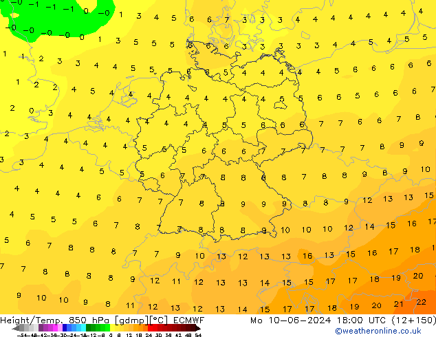 Z500/Rain (+SLP)/Z850 ECMWF пн 10.06.2024 18 UTC