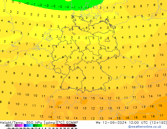 Z500/Rain (+SLP)/Z850 ECMWF ср 12.06.2024 12 UTC