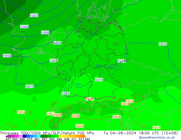 700-1000 hPa Kalınlığı ECMWF Sa 04.06.2024 18 UTC