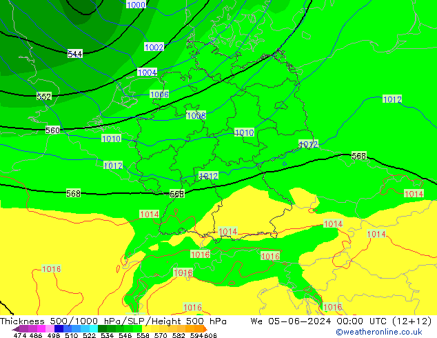 Thck 500-1000hPa ECMWF śro. 05.06.2024 00 UTC