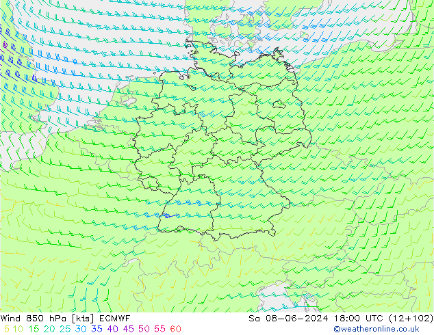 Wind 850 hPa ECMWF So 08.06.2024 18 UTC