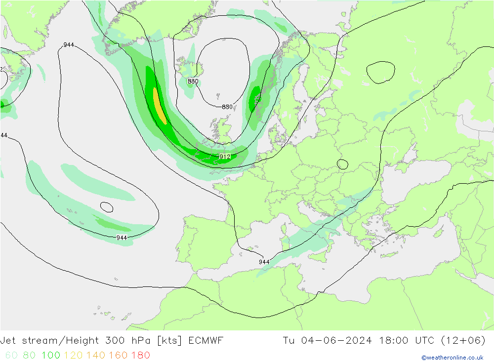 Jet stream ECMWF Ter 04.06.2024 18 UTC