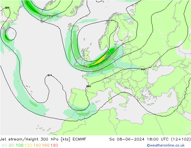 Polarjet ECMWF Sa 08.06.2024 18 UTC