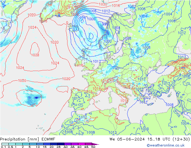 Niederschlag ECMWF Mi 05.06.2024 18 UTC