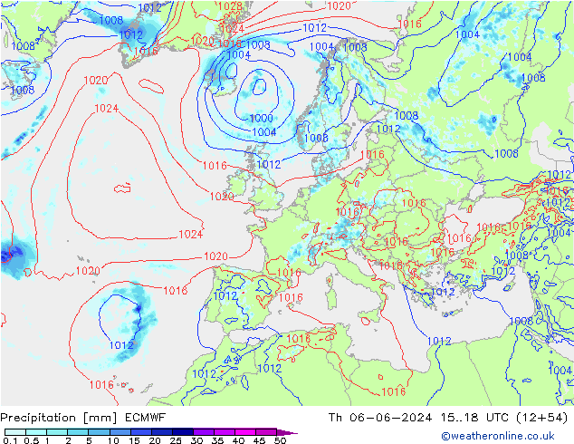 Niederschlag ECMWF Do 06.06.2024 18 UTC