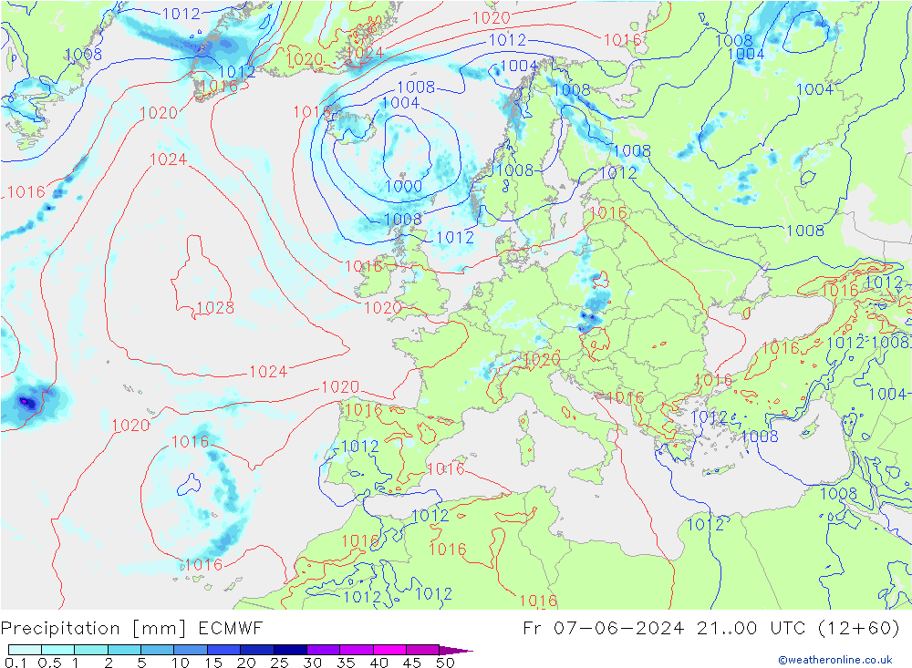 Neerslag ECMWF vr 07.06.2024 00 UTC