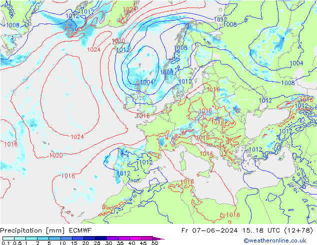 Precipitation ECMWF Fr 07.06.2024 18 UTC