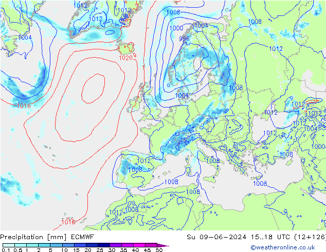 opad ECMWF nie. 09.06.2024 18 UTC