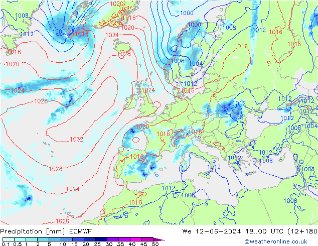 opad ECMWF śro. 12.06.2024 00 UTC