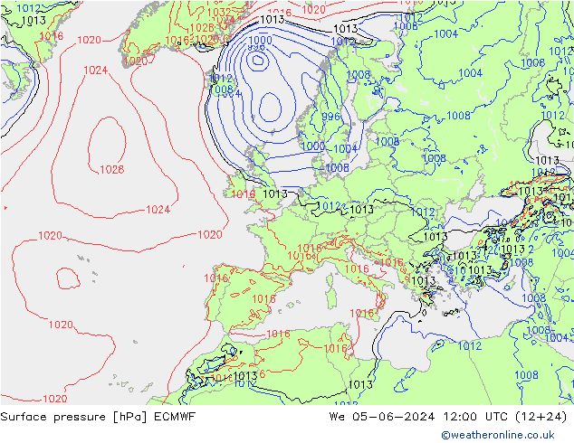 Yer basıncı ECMWF Çar 05.06.2024 12 UTC