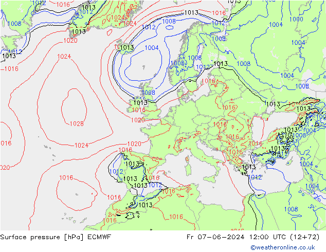 Yer basıncı ECMWF Cu 07.06.2024 12 UTC