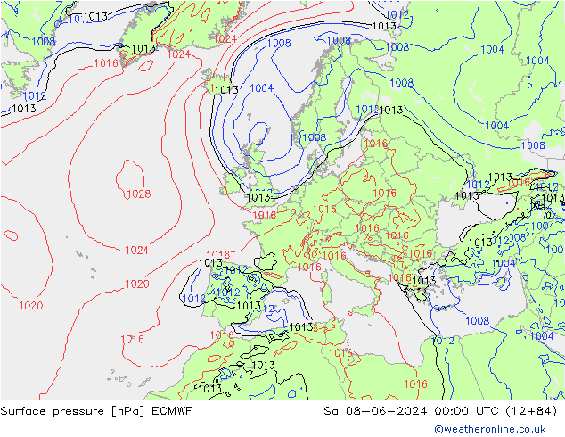 pression de l'air ECMWF sam 08.06.2024 00 UTC