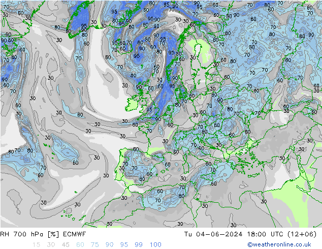 RV 700 hPa ECMWF di 04.06.2024 18 UTC