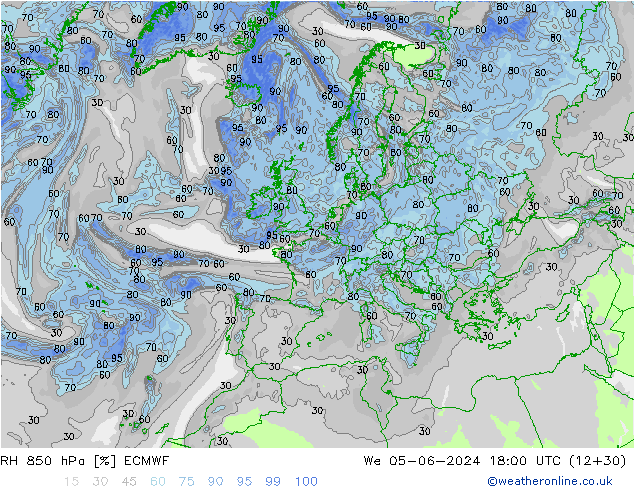 RH 850 hPa ECMWF We 05.06.2024 18 UTC