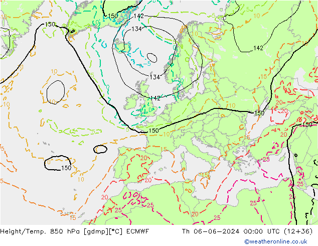 Z500/Rain (+SLP)/Z850 ECMWF Qui 06.06.2024 00 UTC