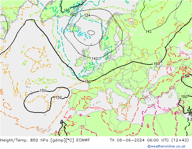 Z500/Rain (+SLP)/Z850 ECMWF jeu 06.06.2024 06 UTC