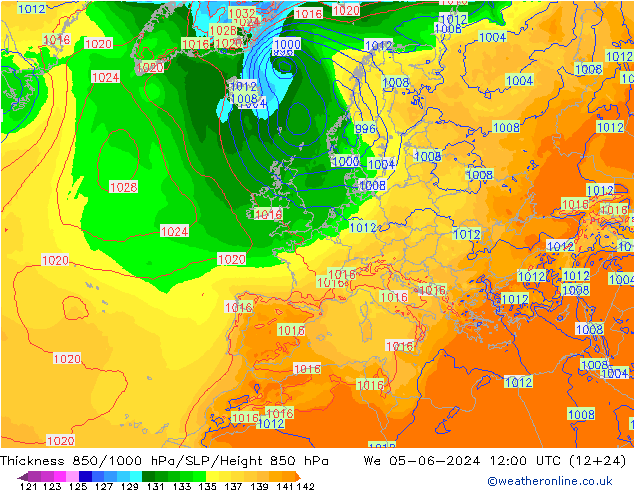 Thck 850-1000 hPa ECMWF We 05.06.2024 12 UTC