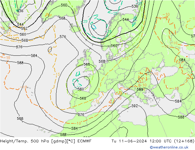Z500/Rain (+SLP)/Z850 ECMWF  11.06.2024 12 UTC