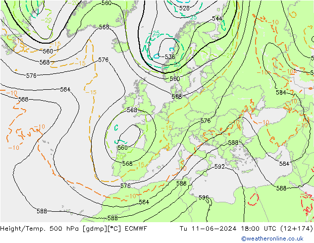 Z500/Rain (+SLP)/Z850 ECMWF mar 11.06.2024 18 UTC