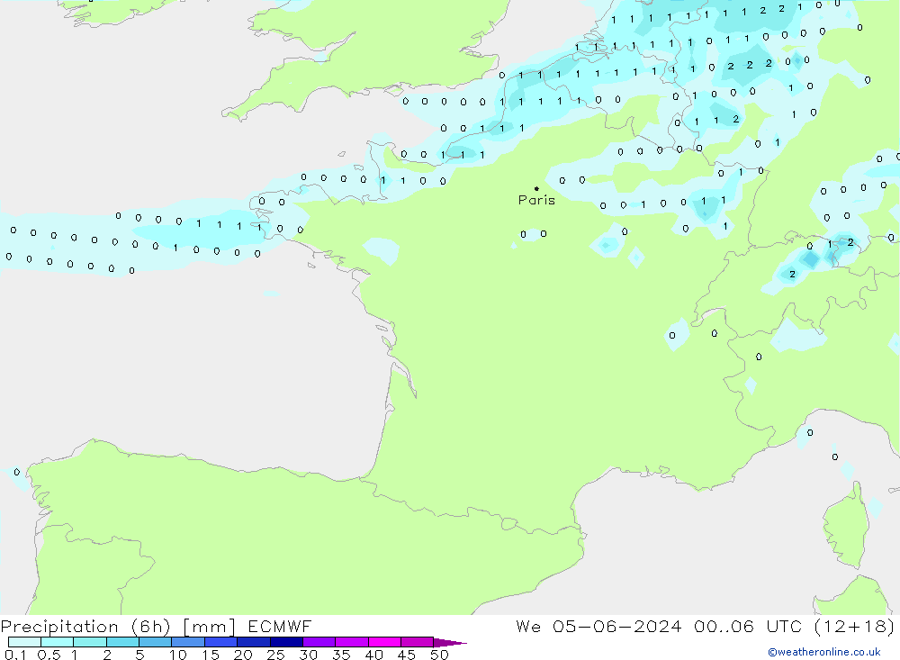 Z500/Regen(+SLP)/Z850 ECMWF wo 05.06.2024 06 UTC