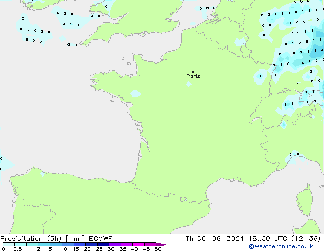 Z500/Rain (+SLP)/Z850 ECMWF jeu 06.06.2024 00 UTC