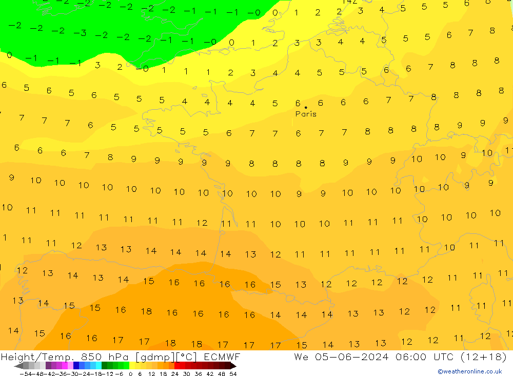 Z500/Rain (+SLP)/Z850 ECMWF We 05.06.2024 06 UTC