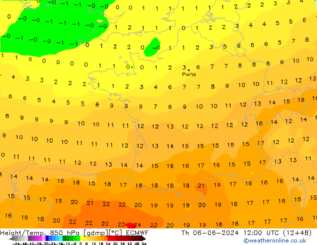 Z500/Rain (+SLP)/Z850 ECMWF Do 06.06.2024 12 UTC