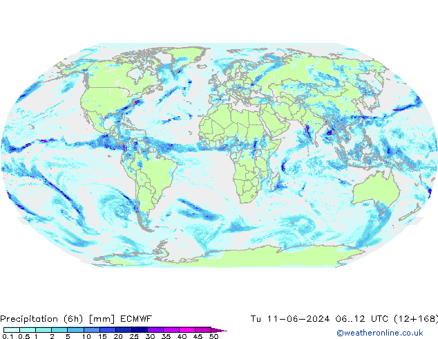 Z500/Rain (+SLP)/Z850 ECMWF вт 11.06.2024 12 UTC